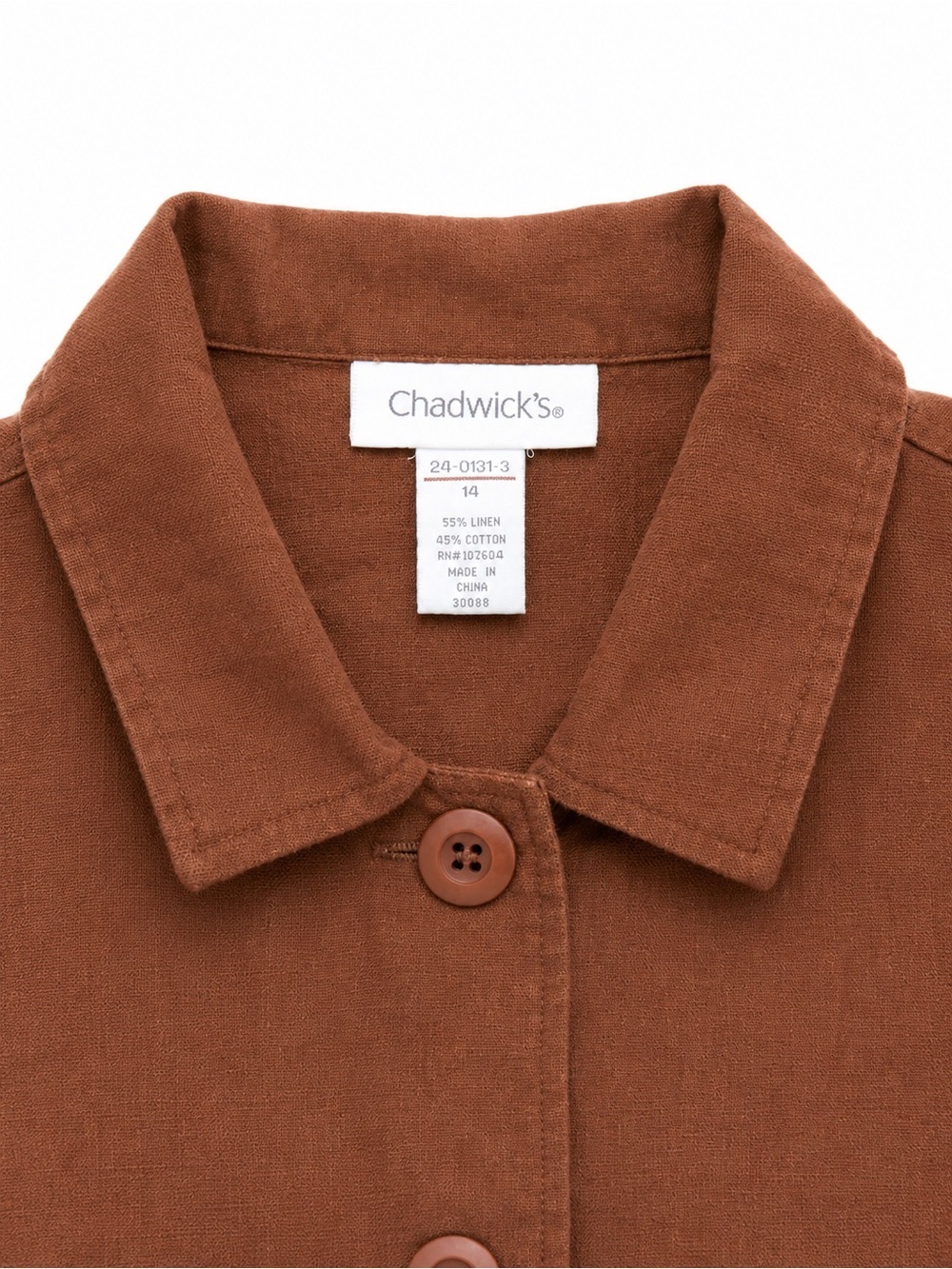 Chadwicks Women’s Rust-Brown Button Front Jacket - Picture 2 of 2